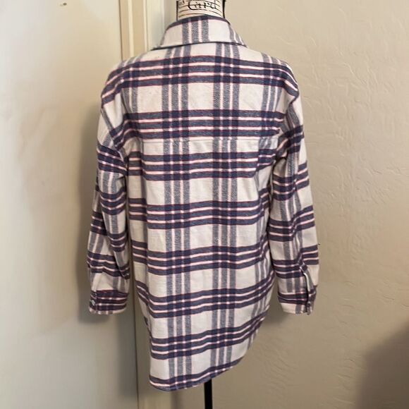 Joie Plaid Snap Button Shacket Contemporary Casual Comfy Feminine Boho - Picture 3 of 9